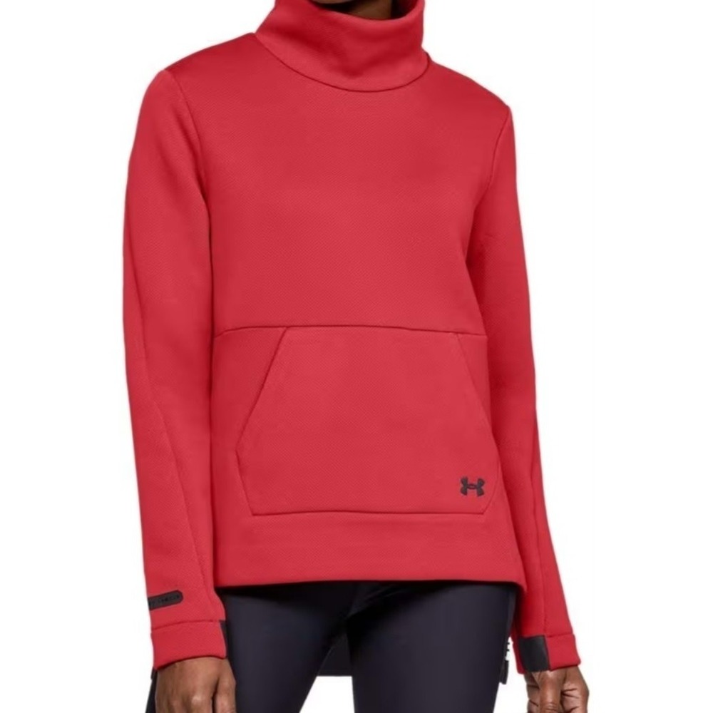 Under Armour Women's Move Mock Warm-Up‎ Pullover Red Medium Loose Fit Activewear
